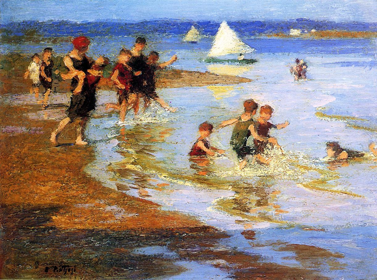 Edward Henry Potthast Children at Play on the Beach
